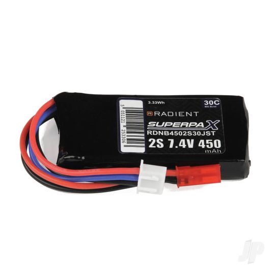 Radient LiPo 2S 450mAh 7.4V 30C JST (RDNB4502S30JST)