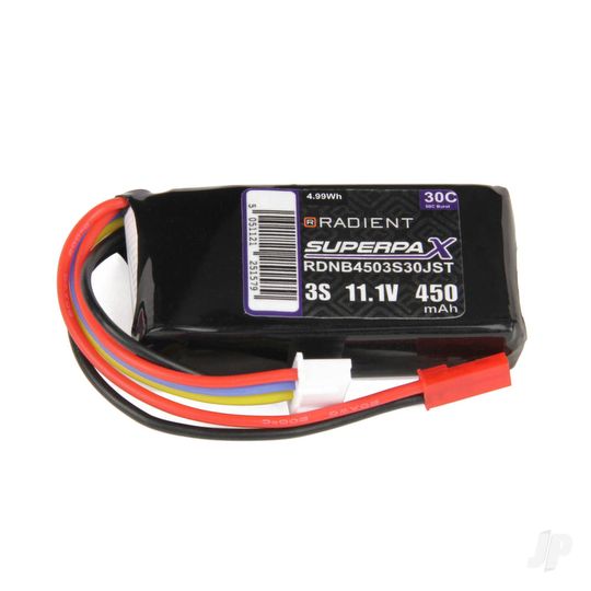 Radient LiPo 3S 450mAh 11.1V 30C JST (RDNB4503S30JST)